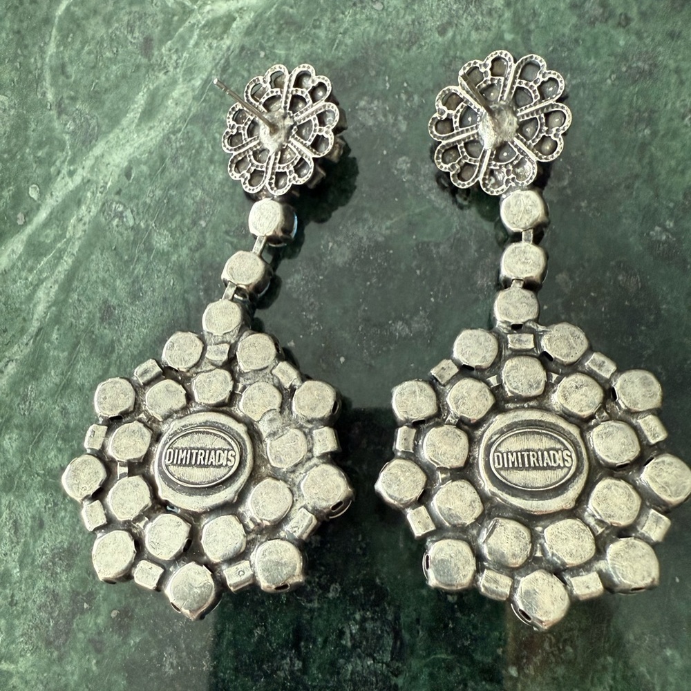 Dimitriadis Anthropologie Dangling Rose Earrings EUC - Picture 9 of 9